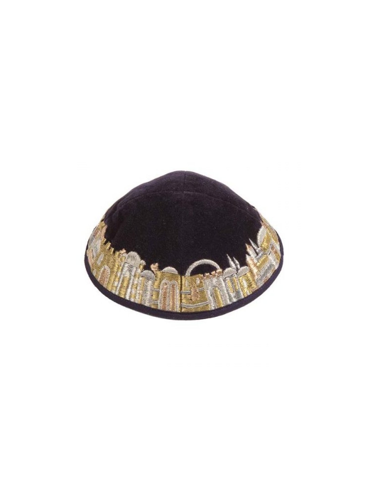 Yair Emanuel Black Velvet Kippah Embroid... | Kippot & Hats by Emanuel