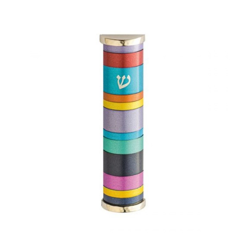 Yair Emanuel Wide Rounded Anodized Aluminum M... | Mezuzahs by Emanuel