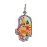 Yair Emanuel Small Hand Painted Wood Wall Hamsa... | Hamsas by Emanuel