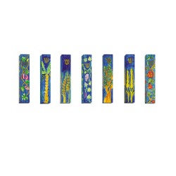 Yair Emanuel Large Hand Painted Wood Mezuzah ... | Mezuzahs by Emanuel