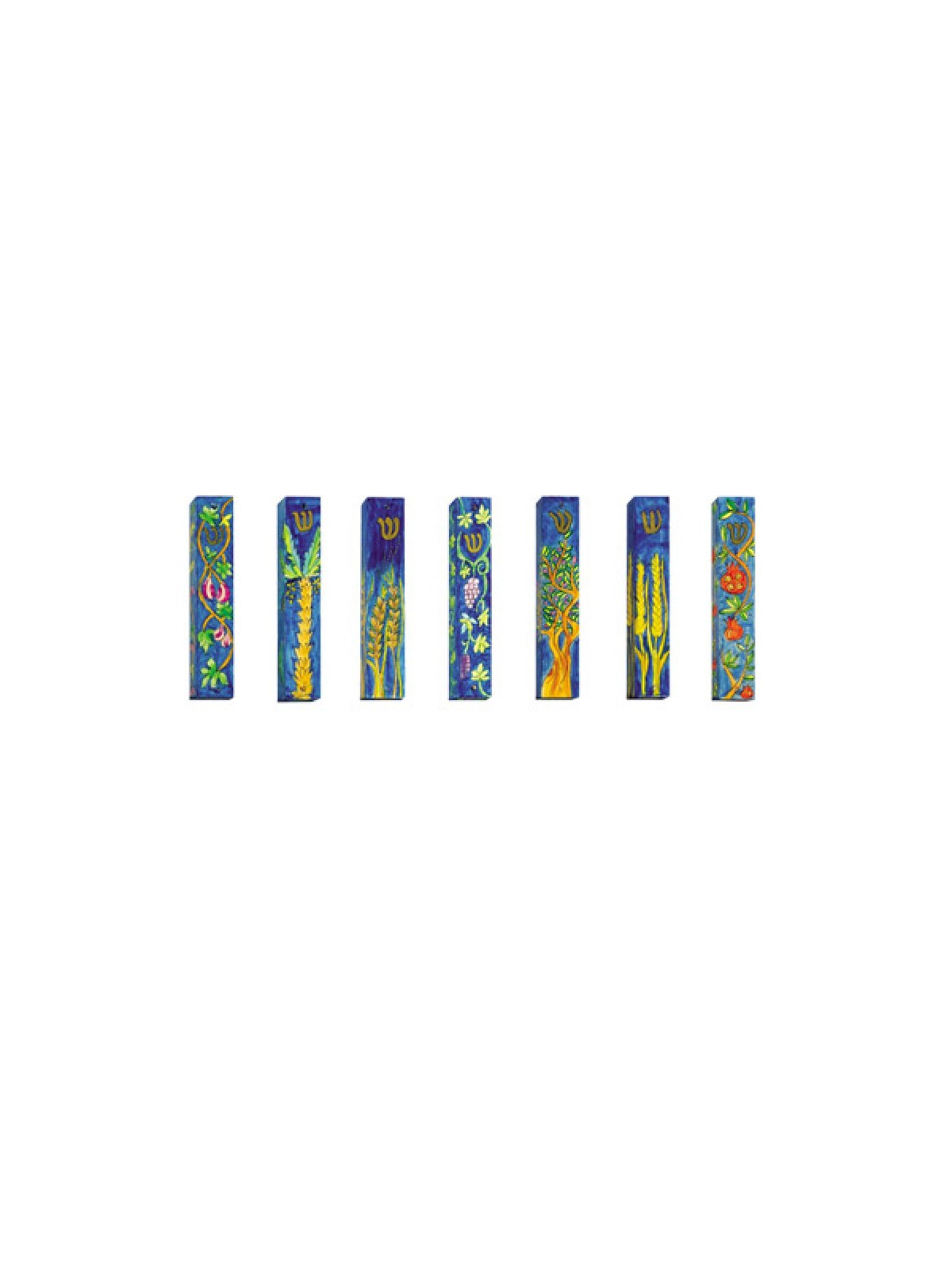 Yair Emanuel Large Hand Painted Wood Mezuzah ... | Mezuzahs by Emanuel