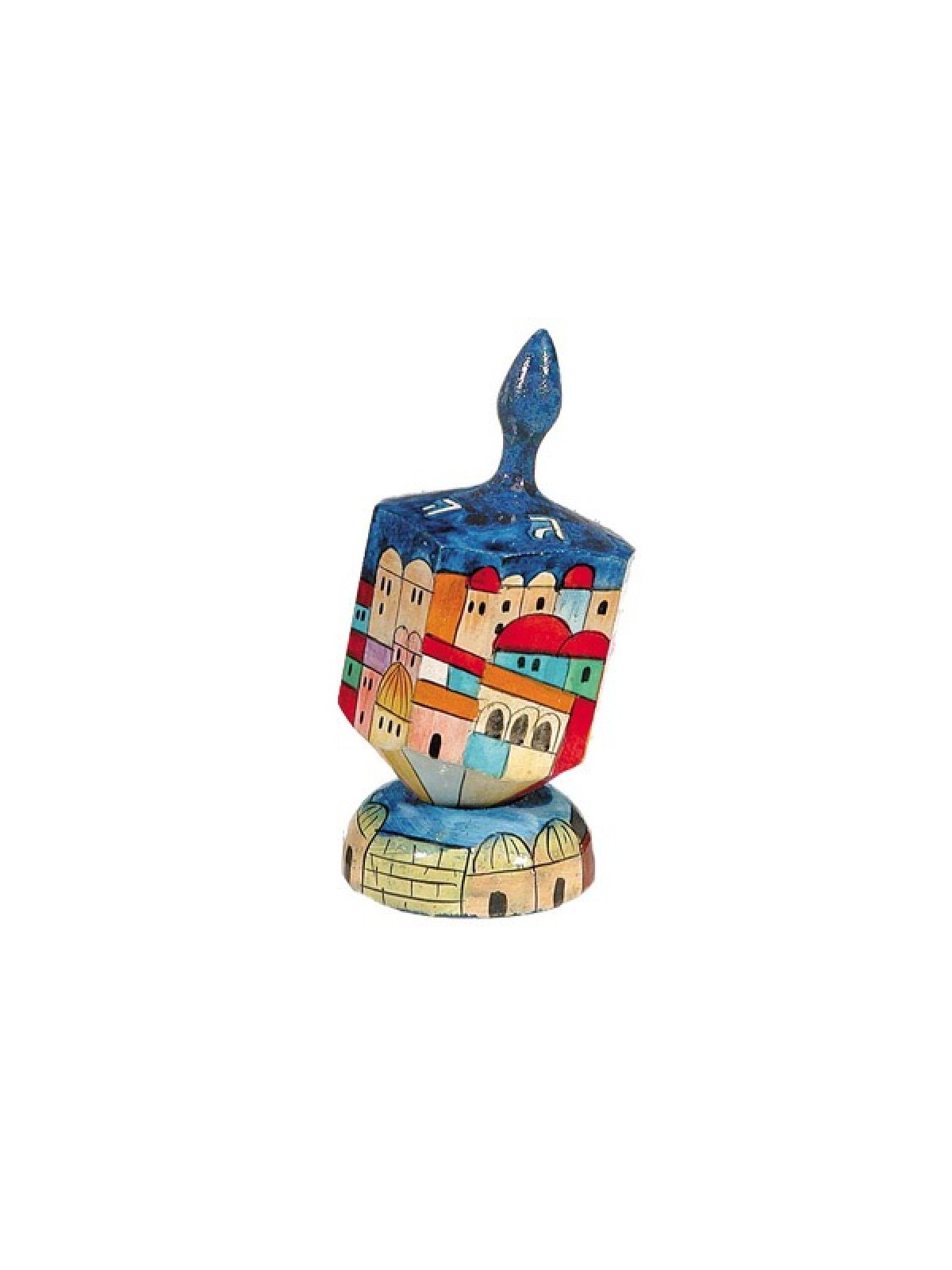 Yair Emanuel Large Hand Painted Wood Dreidel with Stand ... | Dreidels