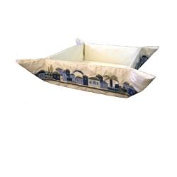 Yair Emanuel Embroidered Silk Blue Matza... | Matzah & Afikoman Covers