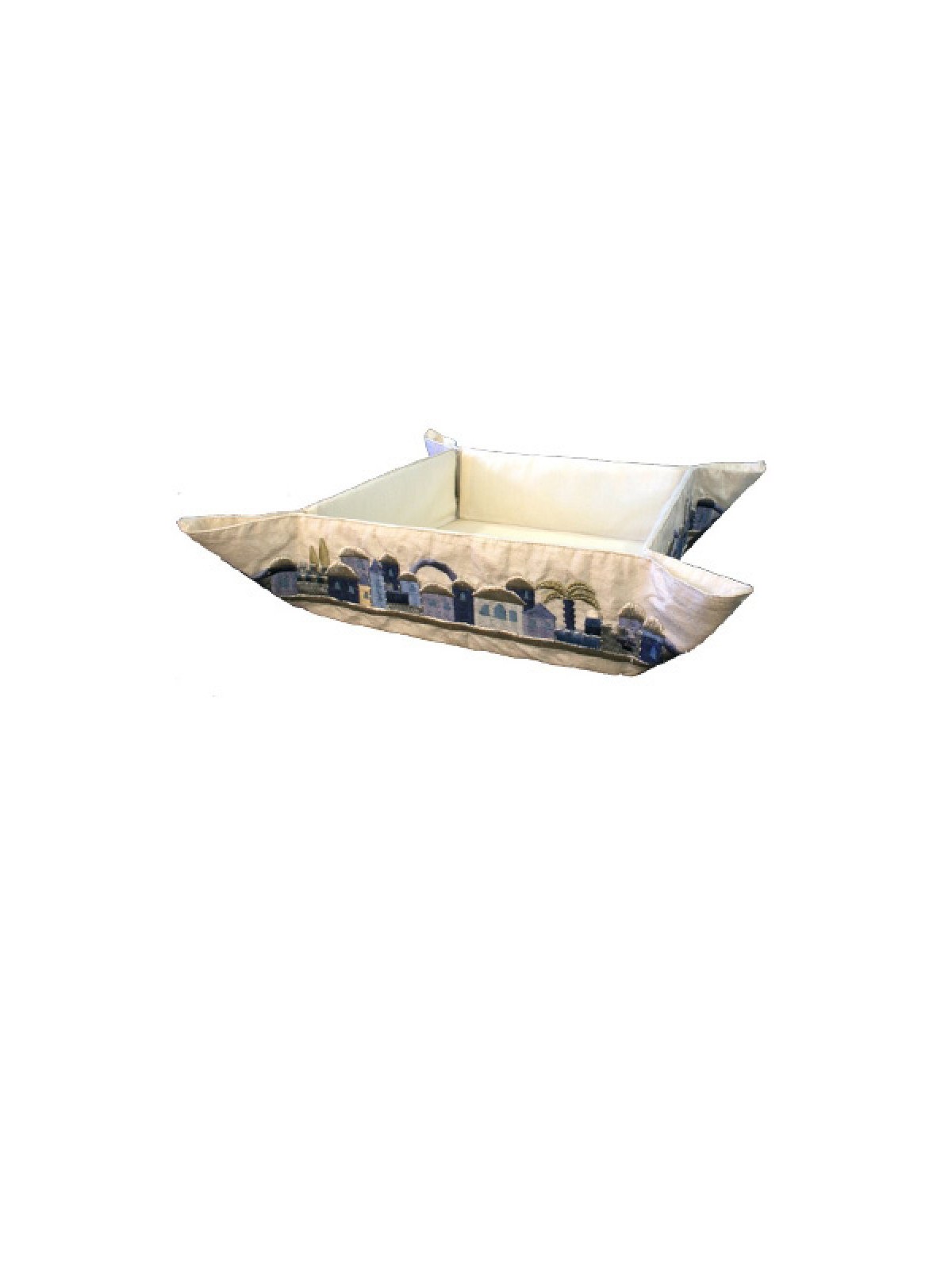 Yair Emanuel Embroidered Silk Blue Matza... | Matzah & Afikoman Covers