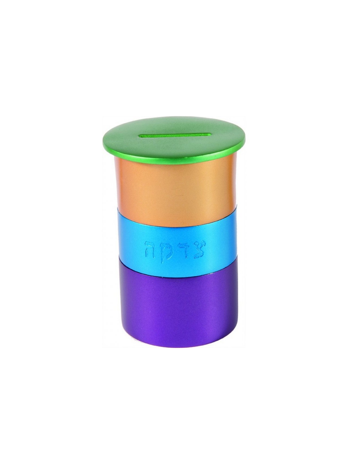 Yair Emanuel Round Anodized Aluminum Charity Tzeda... | Tzedakah boxes