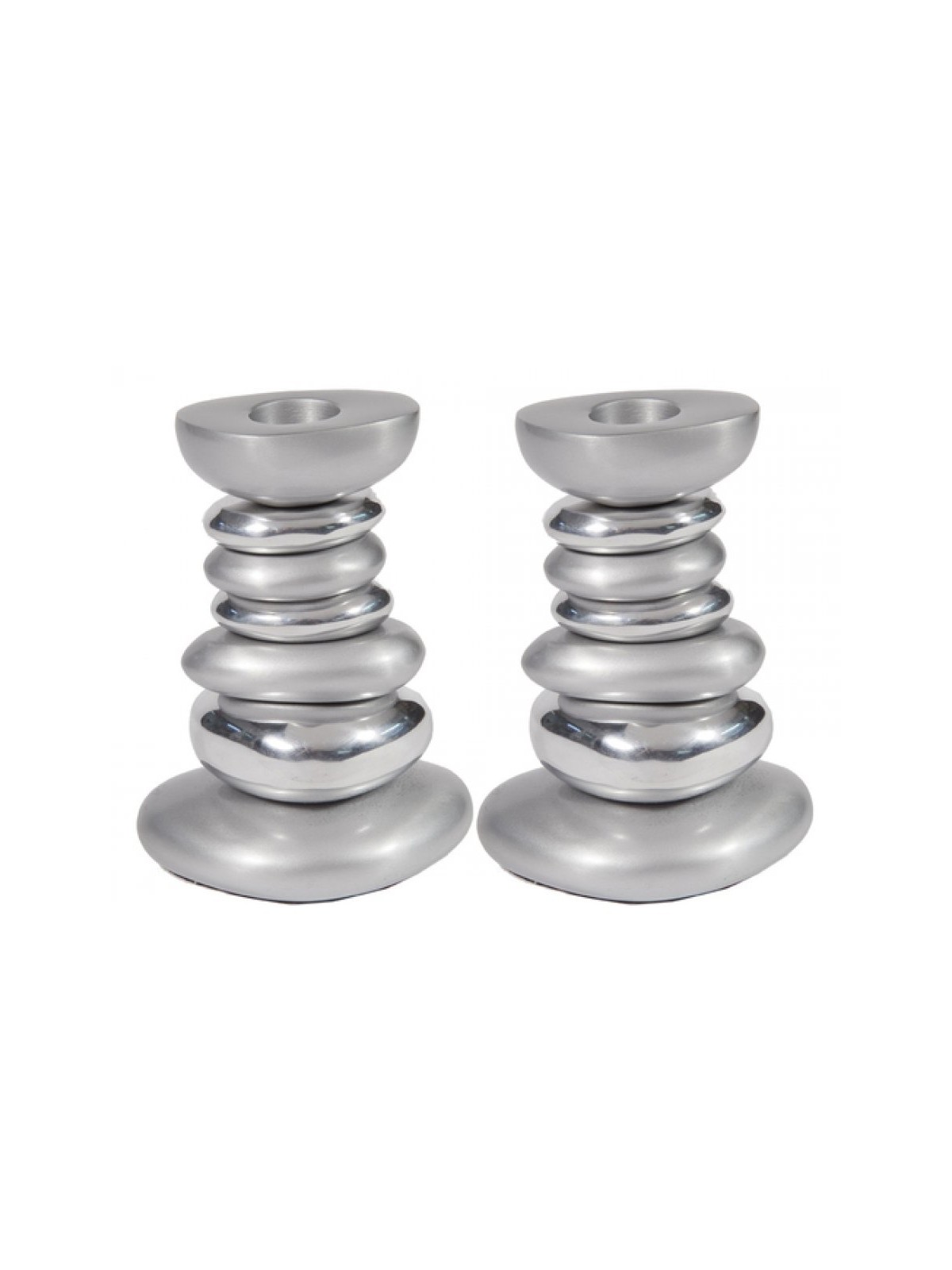 Yair Emanuel Aluminum Tower Candlestick Stone Shapes | Candlesticks