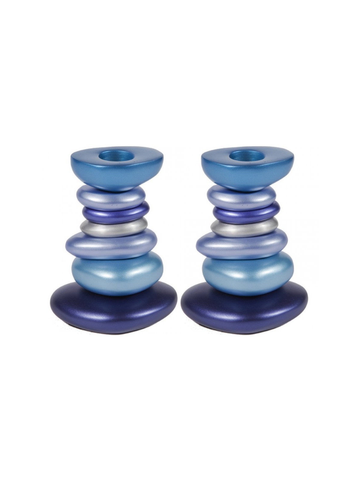 Yair Emanuel Aluminum Tower Candlestick Stone Shapes | Candlesticks