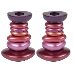 Yair Emanuel Aluminum Tower Candlestick Stone Shapes | Candlesticks