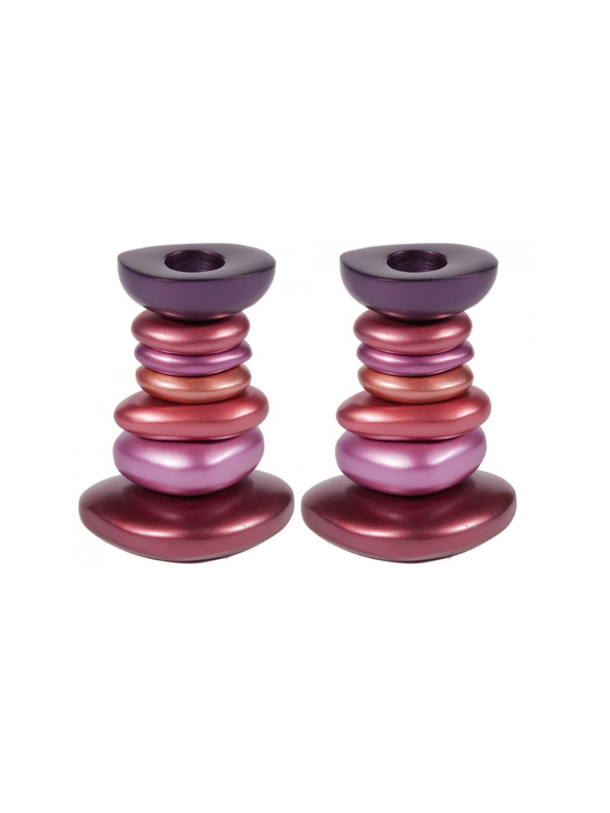 Yair Emanuel Aluminum Tower Candlestick Stone Shapes | Candlesticks