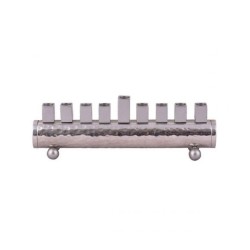 Yair Emanuel Cylinder Chanukah Menorah Hammered ... | Hanukkah Menorah
