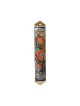 Yair Emanuel Etched Mezuzah Case with Colorfu... | Mezuzahs by Emanuel