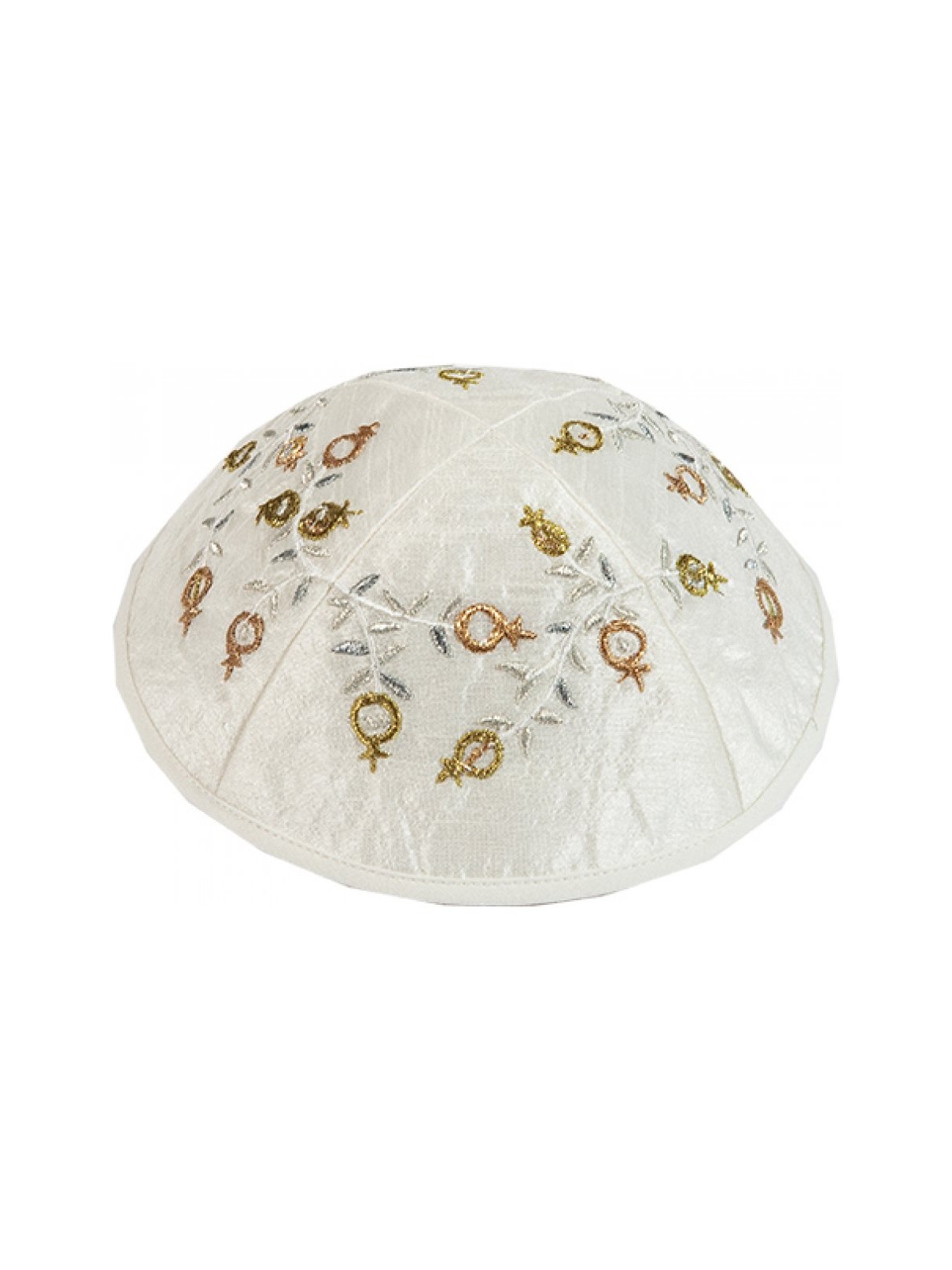 Yair Emanuel Embroidered Kippah Gold and... | Kippot & Hats by Emanuel