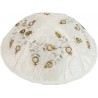 Yair Emanuel Embroidered Kippah Gold and... | Kippot & Hats by Emanuel