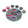 Yair Emanuel Hand Painted Seder Plate with Six Bowls... | Seder Plates