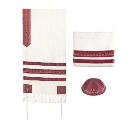 Yair Emanuel 3 Piece Tallit Set Embroider... | Jewish Gift from Israel