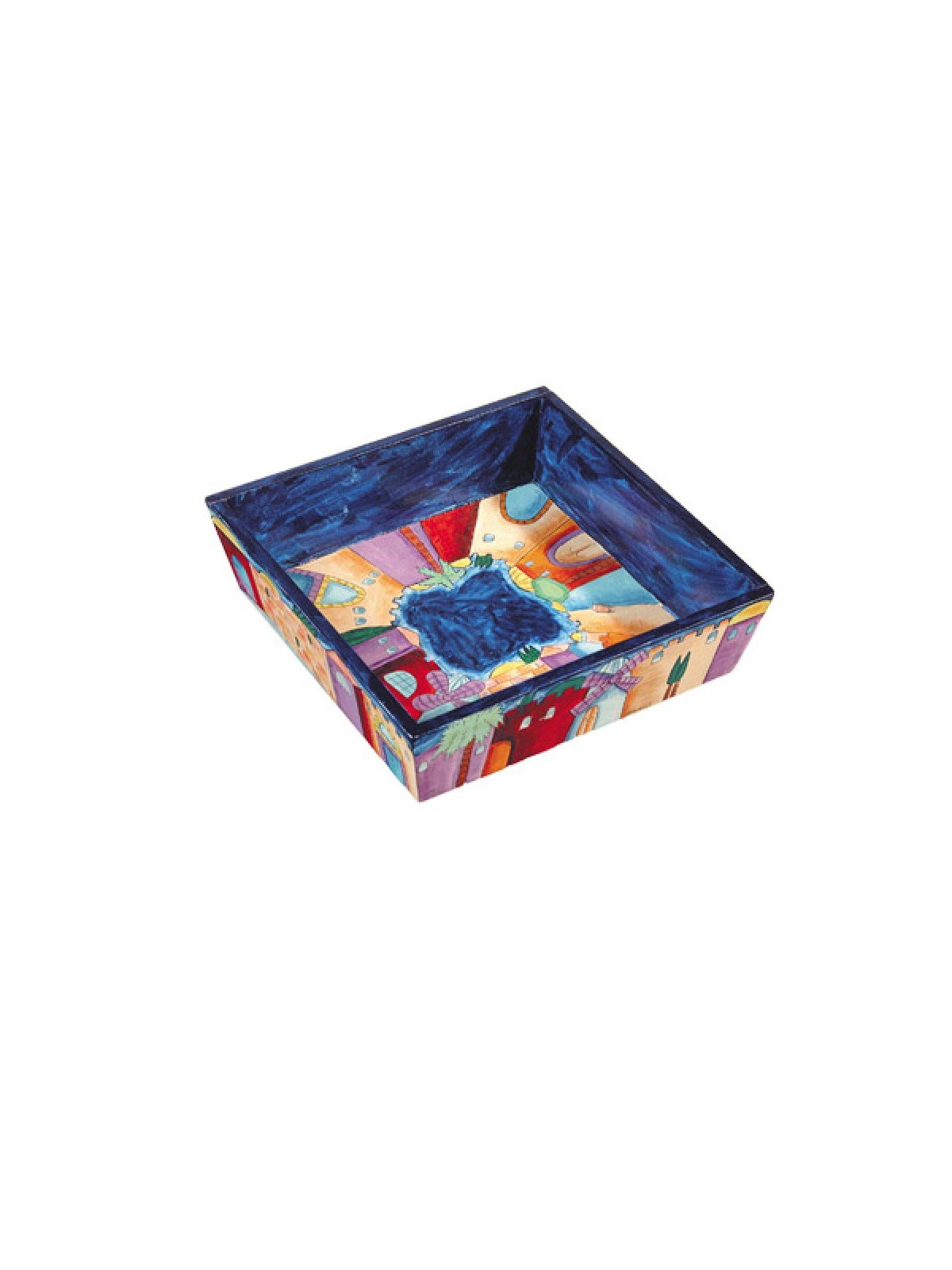 Yair Emanuel Hand Painted Wood Matzah Tra... | Jewish Gift from Israel