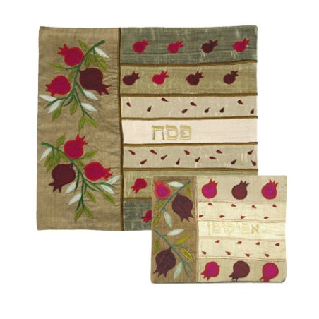 Yair Emanuel Silk Applique Matzah and Af... | Matzah & Afikoman Covers