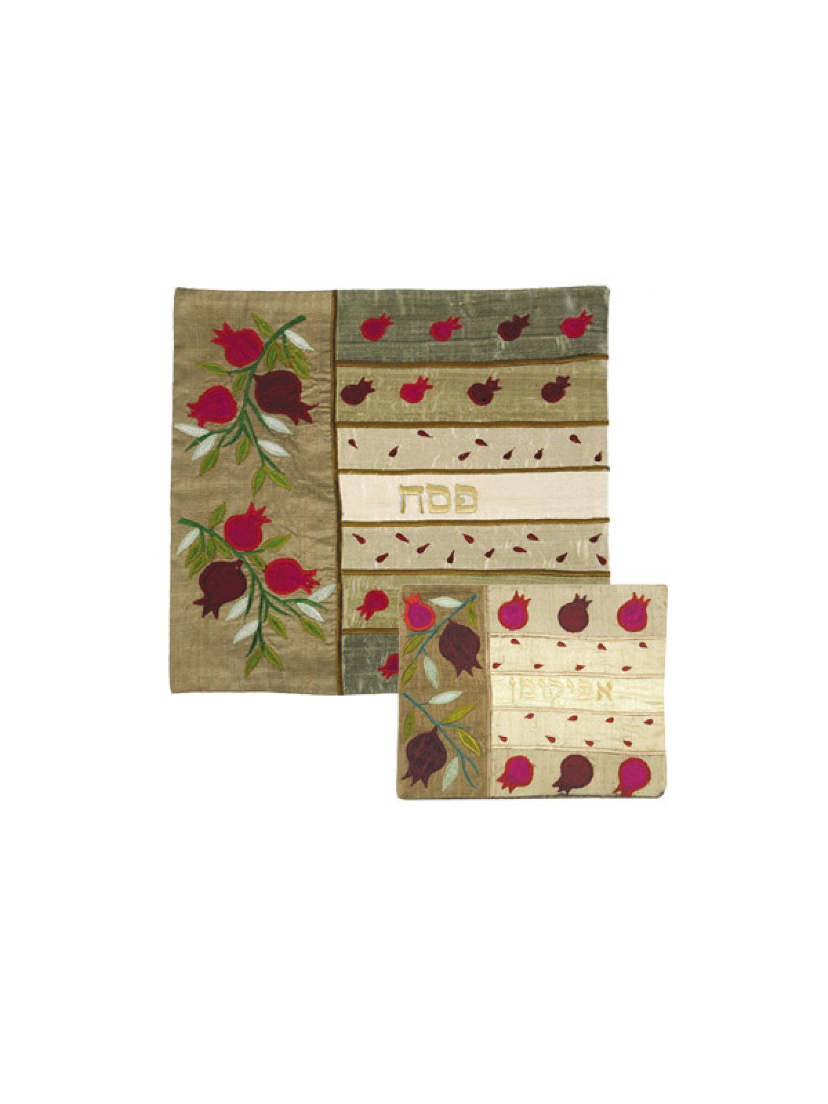 Yair Emanuel Silk Applique Matzah and Af... | Matzah & Afikoman Covers