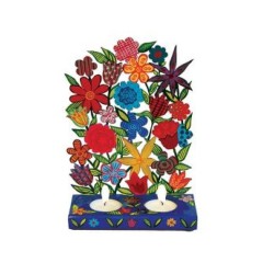 Yair Emanuel Hand Painted Laser Cut Shabb... | Candlesticks by Emanuel