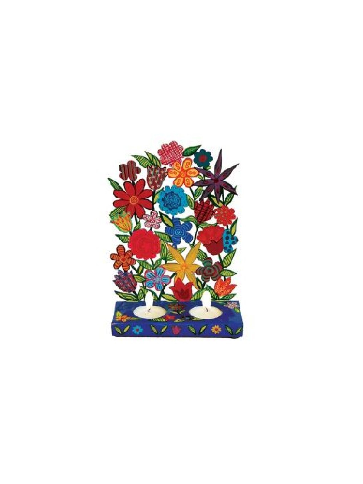 Yair Emanuel Hand Painted Laser Cut Shabb... | Candlesticks by Emanuel