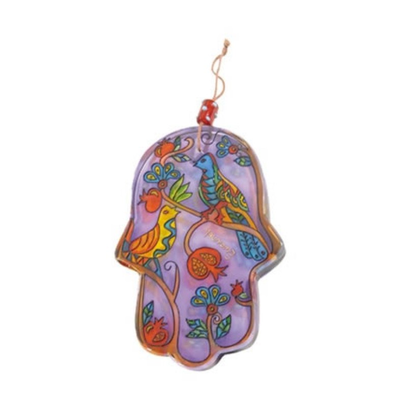 Yair Emanuel Glass Hamsa Wall Decoration Hand P... | Hamsas by Emanuel