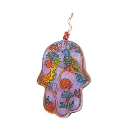 Yair Emanuel Glass Hamsa Wall Decoration Hand P... | Hamsas by Emanuel