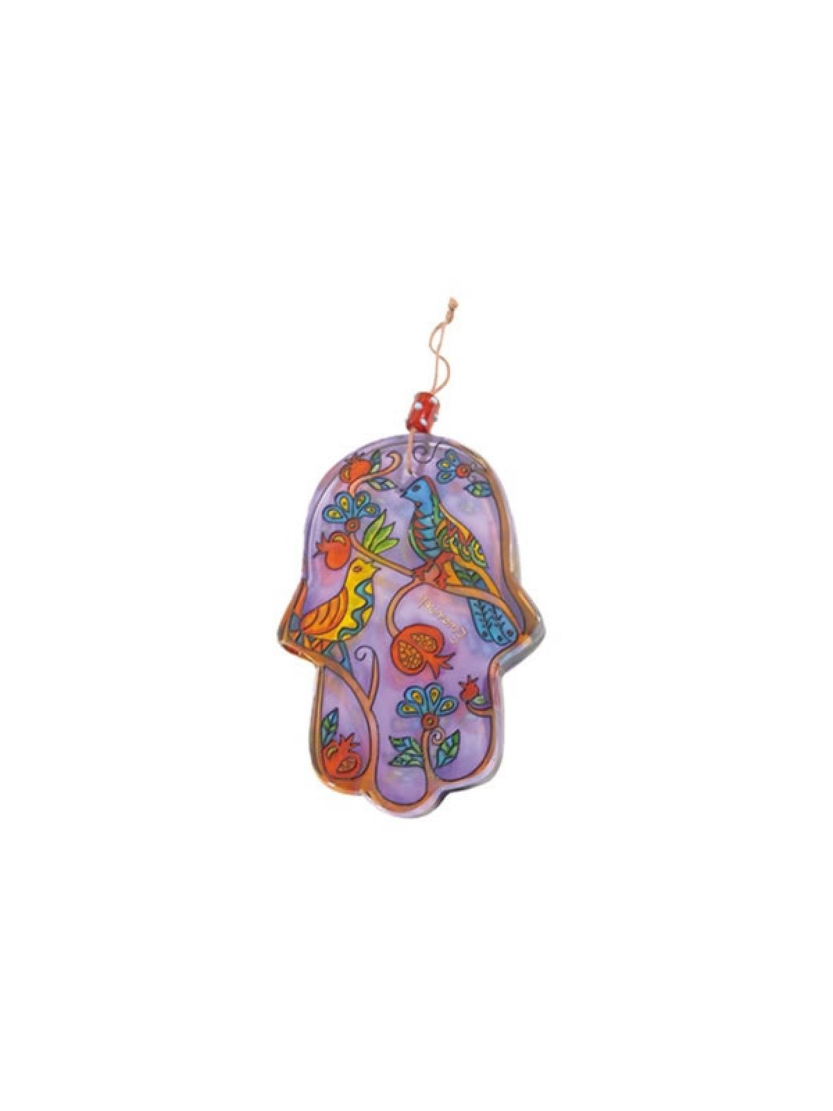 Yair Emanuel Glass Hamsa Wall Decoration Hand P... | Hamsas by Emanuel