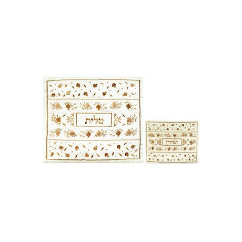 Yair Emanuel White Embroidered Tallit Tefil... | Talit & Tefillin Bags