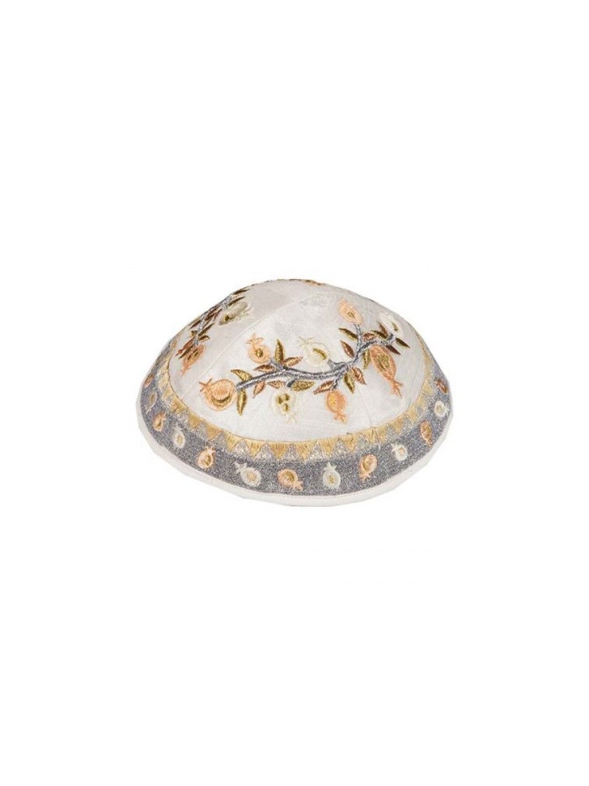 Yair Emanuel Embroidered Kippah Pomegran... | Kippot & Hats by Emanuel