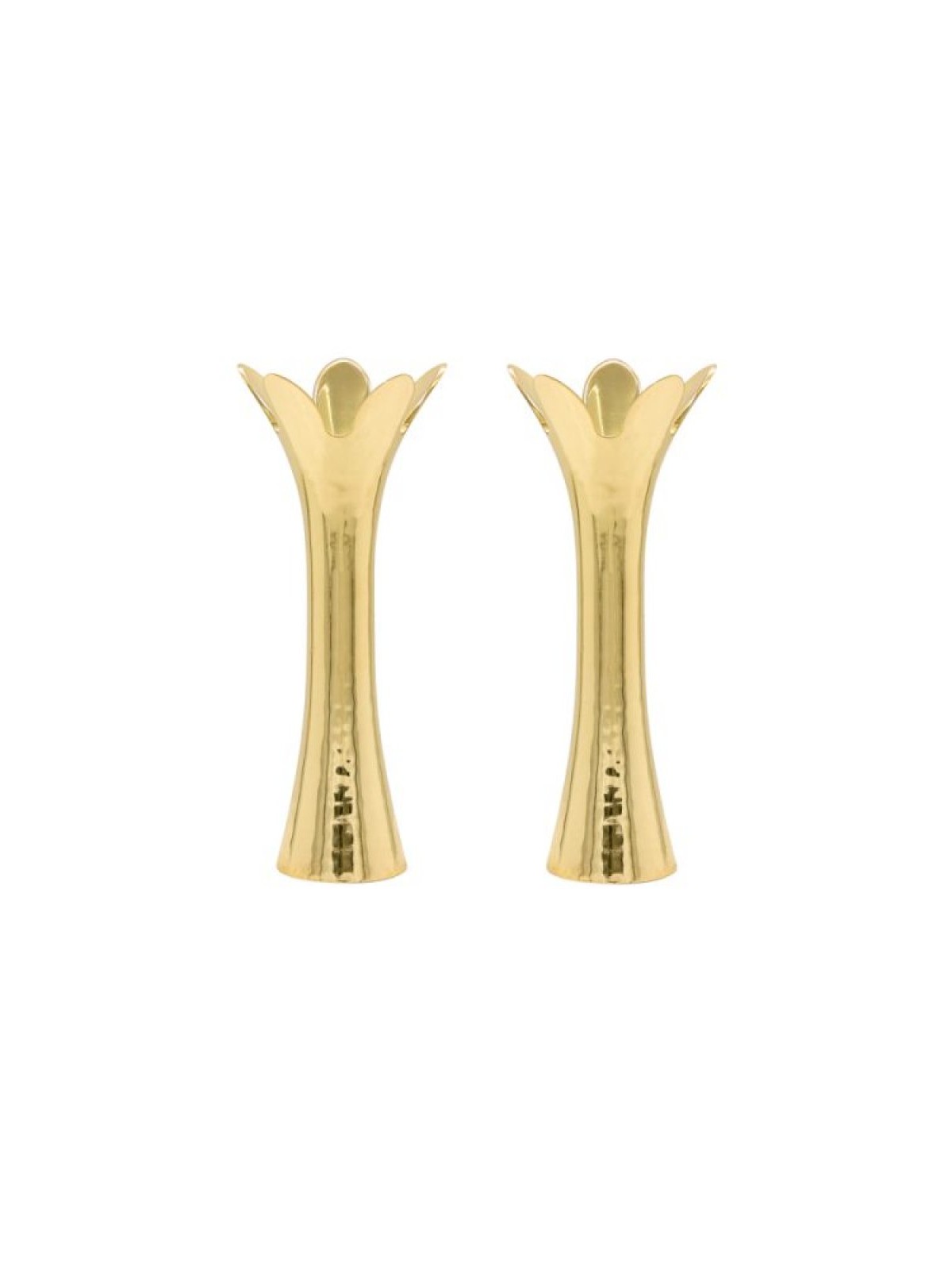 Yair Emanuel Flower Shaped Textured Candlesticks Gol... | Candlesticks