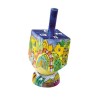 Yair Emanuel Hand Painted Wood Dreidel on Stand Small Je... | Dreidels