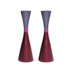 Yair Emanuel Large Cone Shaped Candlesticks with Ban... | Candlesticks