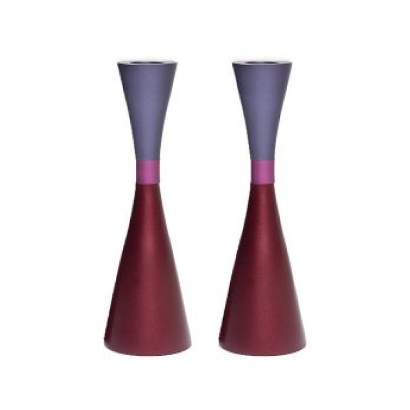 Yair Emanuel Large Cone Shaped Candlesticks with Ban... | Candlesticks