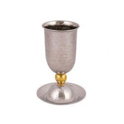 Yair Emanuel Hammered Stainless Steel Sil... | Kiddush Cups by Emanuel