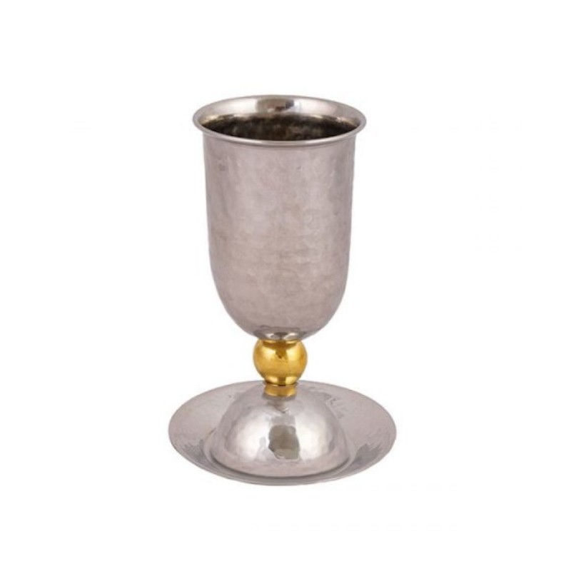 Yair Emanuel Hammered Stainless Steel Sil... | Kiddush Cups by Emanuel