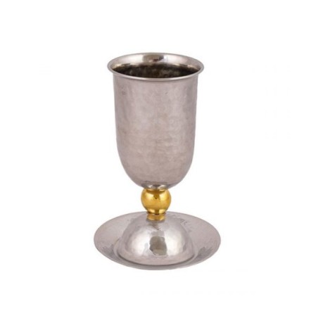 Yair Emanuel Hammered Stainless Steel Sil... | Kiddush Cups by Emanuel