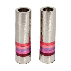 Yair Emanuel Hammered Nickel Cylinder Candlesticks P... | Candlesticks