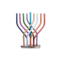 Yair Emanuel Aluminum Hanukkah Menorah with Tube... | Hanukkah Menorah
