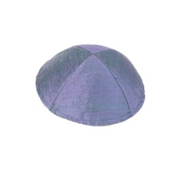 Yair Emanuel Basic Raw Silk Kippah Blue ... | Kippot & Hats by Emanuel