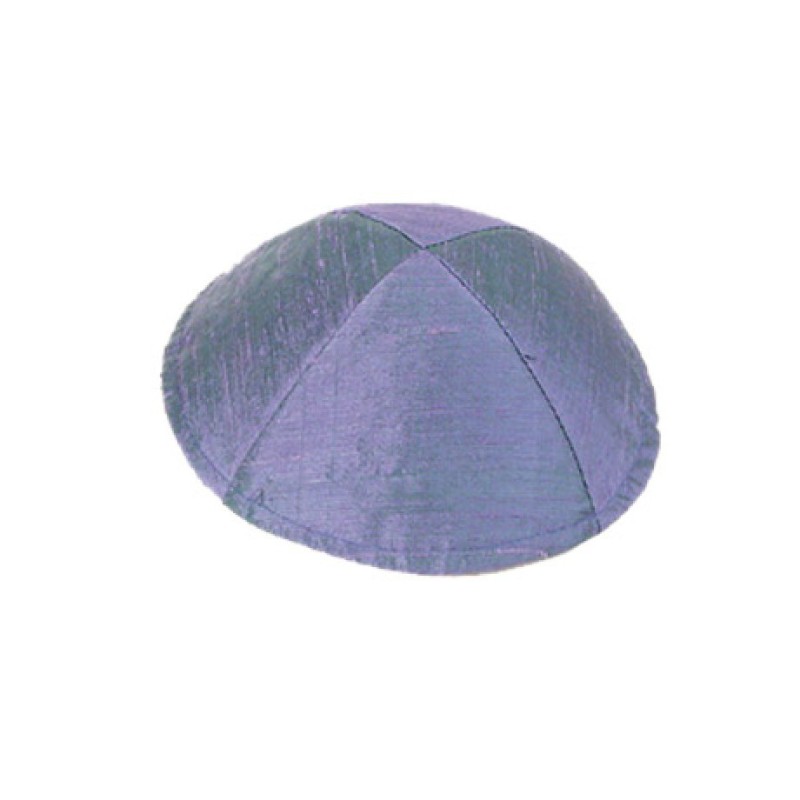 Yair Emanuel Basic Raw Silk Kippah Blue ... | Kippot & Hats by Emanuel