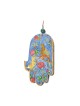 Yair Emanuel Hand Painted Wood Wall Hamsa Blue ... | Hamsas by Emanuel