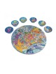 Yair Emanuel Hand Painted Wood Seder Plate with Six ... | Seder Plates