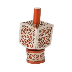 Yair Emanuel Hanukkah Dreidel Cutout Pomegranates Silver... | Dreidels