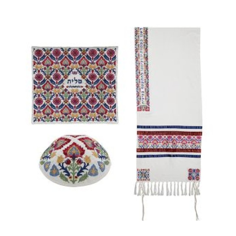 Yair Emanuel Tallit Kippah and Bag Set Or... | Jewish Gift from Israel