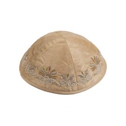 Yair Emanuel Kippah Embroidered Date Pal... | Kippot & Hats by Emanuel
