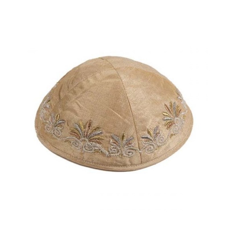 Yair Emanuel Kippah Embroidered Date Pal... | Kippot & Hats by Emanuel