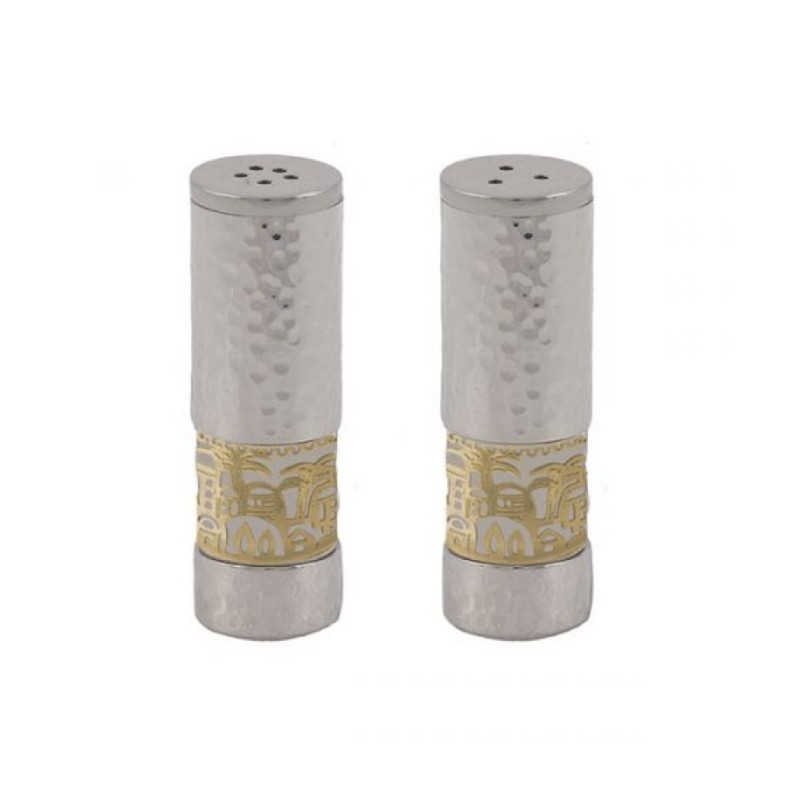 Yair Emanuel Hammered Aluminum Salt Pepper ... | Salt & Pepper Shakers