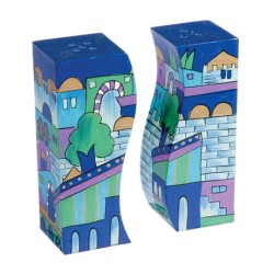 Yair Emanuel Hand Painted Wood Fitted Salt ... | Salt & Pepper Shakers