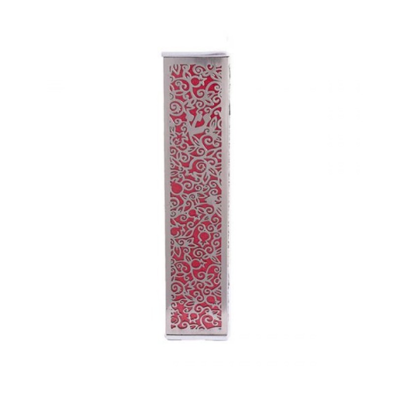 Yair Emanuel Wide Mezuzah Case Cutout Pomegra... | Mezuzahs by Emanuel