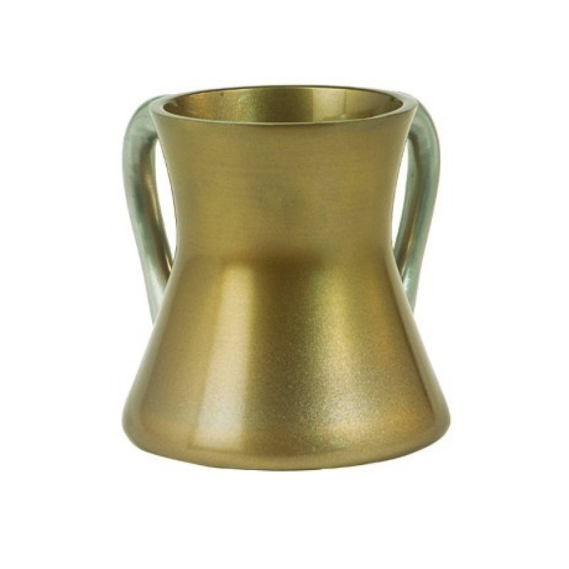 Petit gobelet de lavage en forme de sablier en aluminium brillant Yair Emanuel... | Laver les tasses